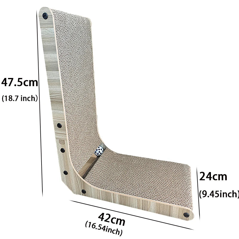 Luxurious Large L-Shaped Cat Scratcher Bed Modern Interactive Wood Toy Durable MDF Material Classic Style Comes Carton Packaging - Image 3
