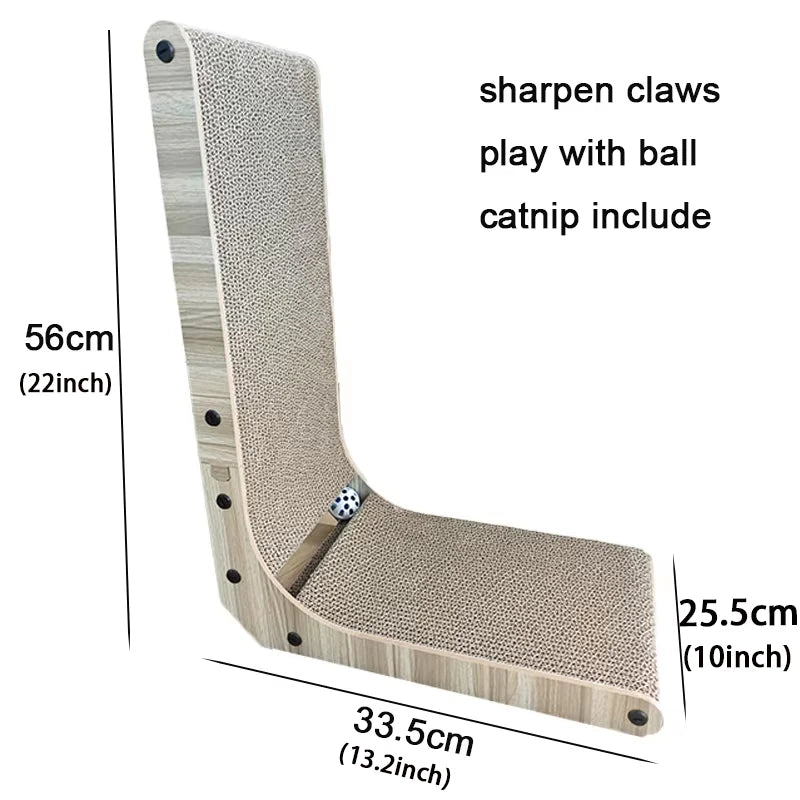 Luxurious Large L-Shaped Cat Scratcher Bed Modern Interactive Wood Toy Durable MDF Material Classic Style Comes Carton Packaging - Image 4