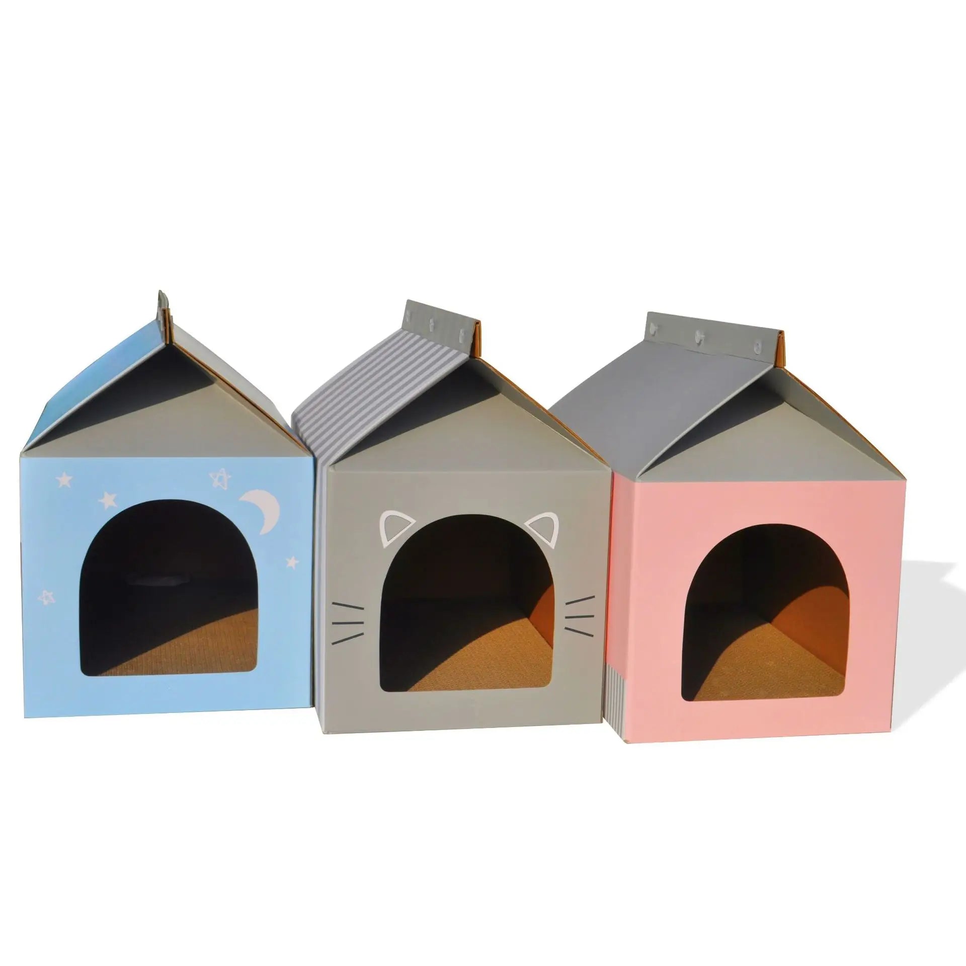 Wholesale Modern Fashionable Reversible Cat Scratcher Cardboard House Deformable Foldable Rectangle Pet Supplies for Dogs Cats