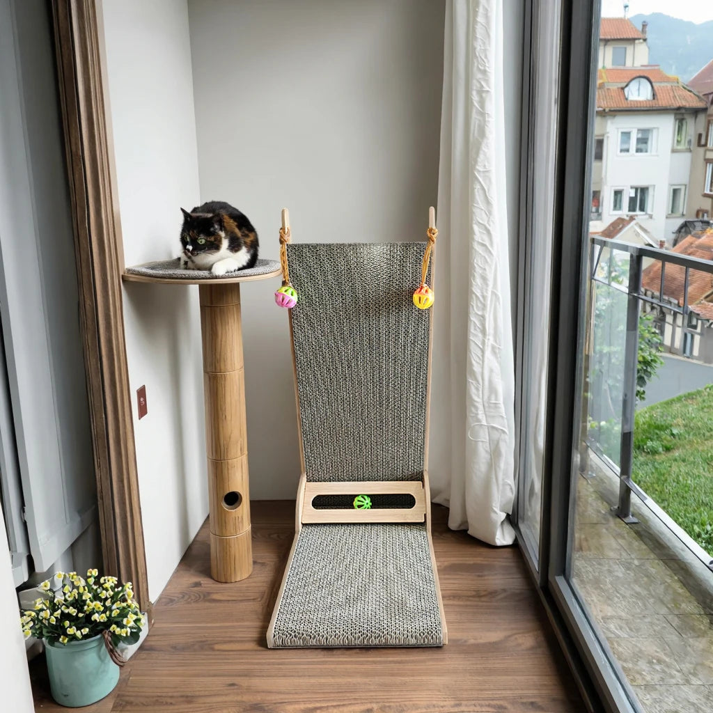 Modern Luxury L-Shaped Cat Scratcher Bed Cute Interactive Wood Toy with Sisal Classic Style Includes Paper Packaging - Image 6