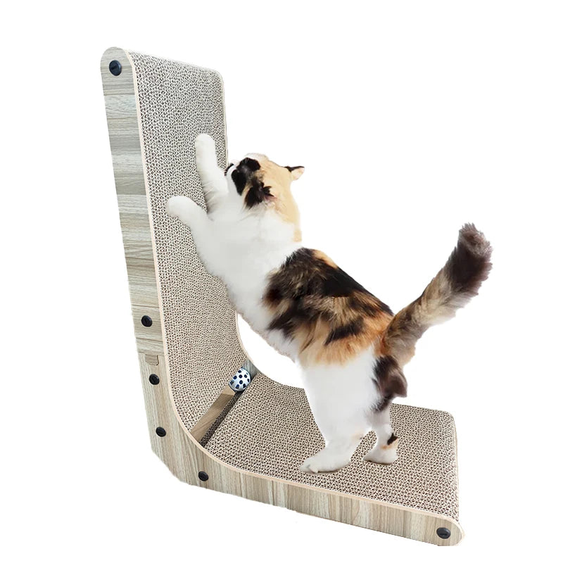 Luxurious Large L-Shaped Cat Scratcher Bed Modern Interactive Wood Toy Durable MDF Material Classic Style Comes Carton Packaging - Image 2