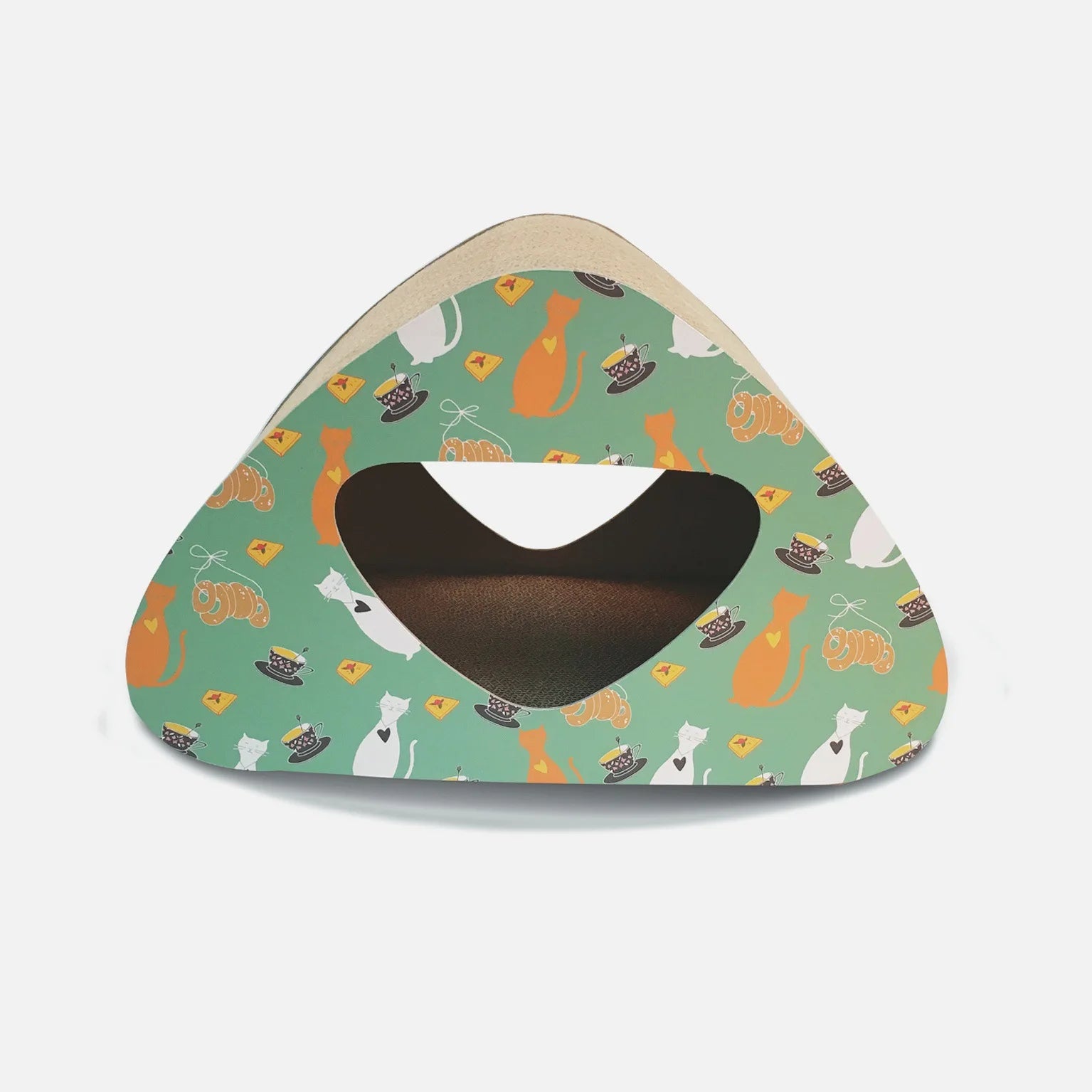 Chinese Movable Pet House Catnip Toys Triangle Shape Scratching Cardboard Cat Bed With Scratcher - Image 6
