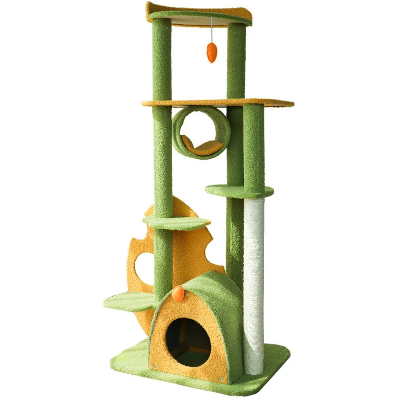 Wholesale Modern Green Cheap House Integrated Cat Toy Climbing Frame Tease Cat Tree Cat Nest