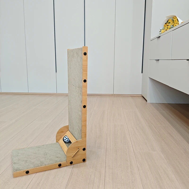 Modern Eco-Friendly Luxury Large L-Shape Cat Scratcher Catnip Balls Wholesale Sustainable Corrugated Indoor Cat Trees Packaged - Image 4
