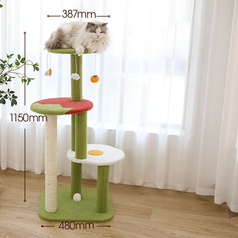 Large Space Enclosed Cat Condo Tree Cute Pink Candy Multi-storey Cat Climbing Frame Colorful Paradise Cat Tree - Image 16