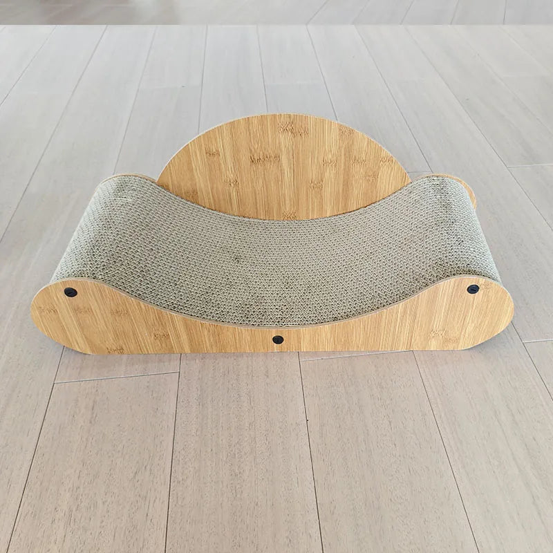 Eco-friendly Luxury Large L-Shape Cat Scratcher with Catnip Wholesale Indoor Corrugated Cardboard Bed Modern Style Cat Toys