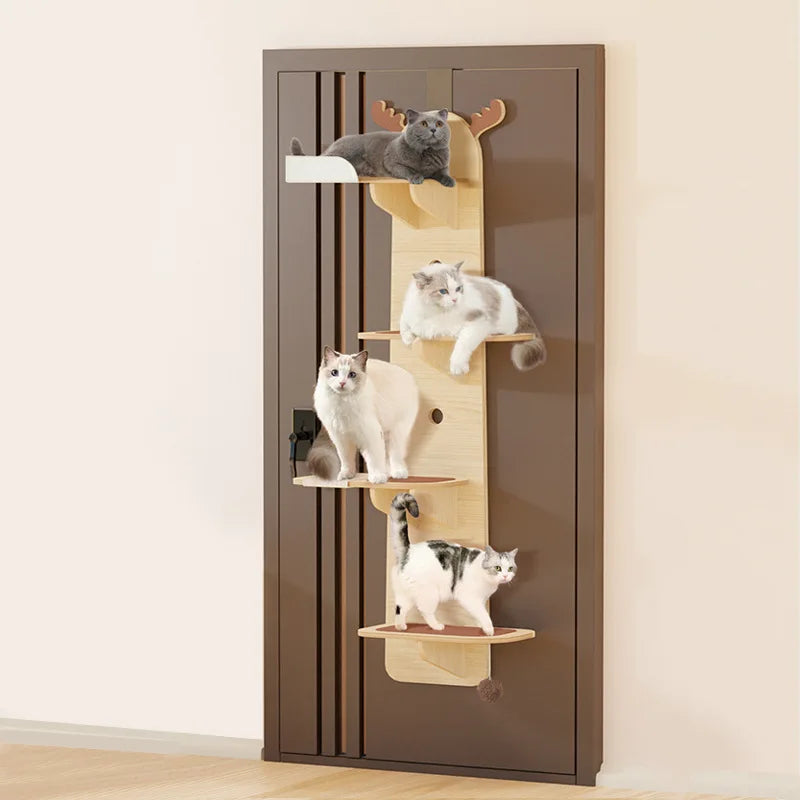 2024 New Design Multi-level Door Hanging Pet Cat Scratching Tree Tower Cat Climbing Frame For Indoor