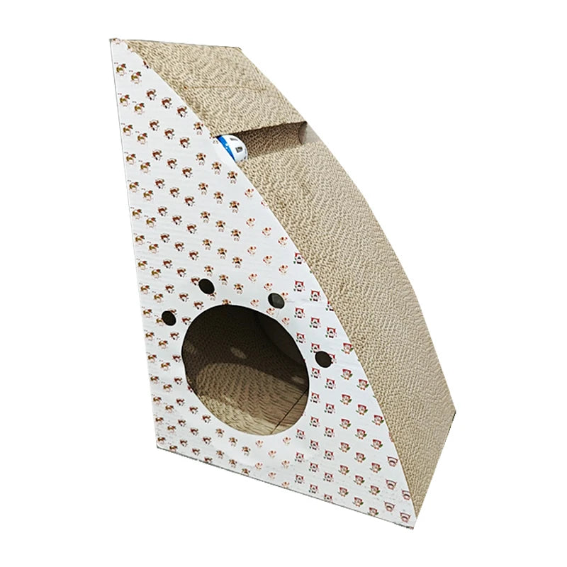 OEM/ODM Luxury Organic Cat Toy Bed Unique Curved Cat Scratching Board Sustainable Metal Carton Corner Cat Tree Scratcher Paper - Image 2