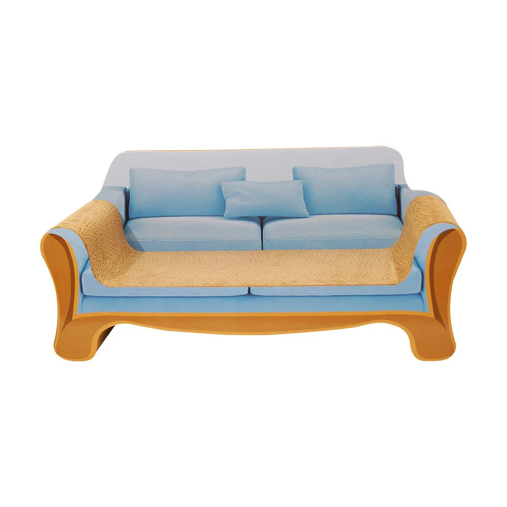 2024 Pet Scratch Board Corrugated Claw Sofa Bed Solid Wood Paper Material Resistant to Scratch for Cats