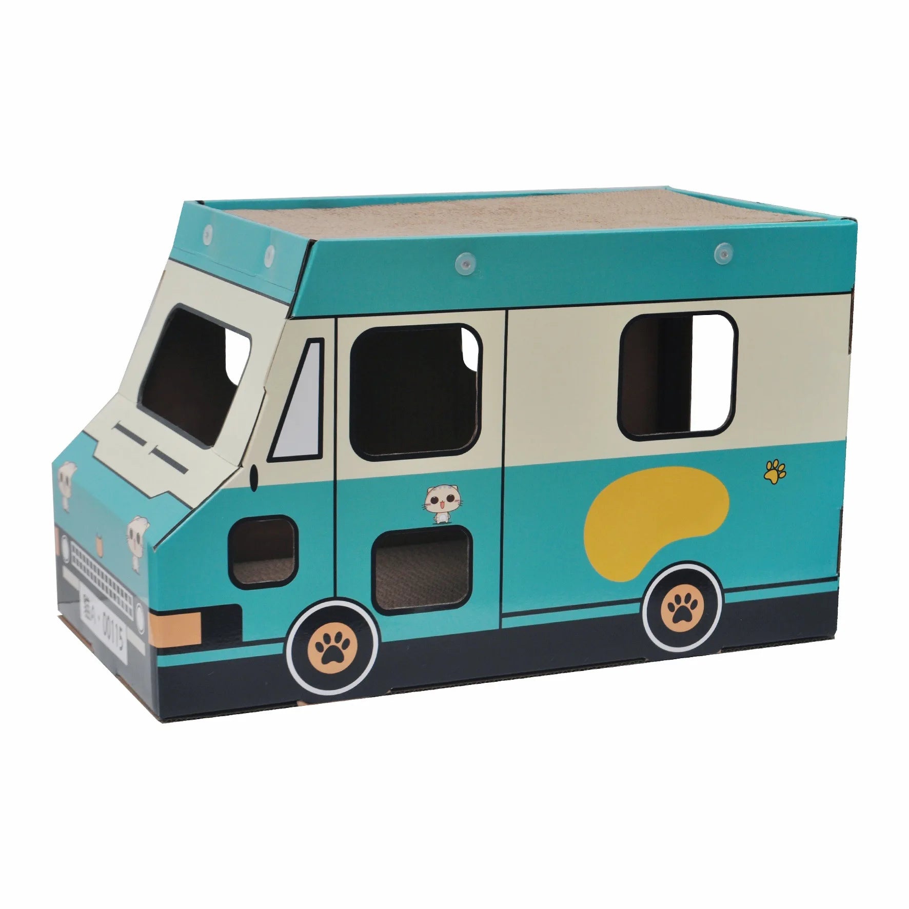 Fashionable Durable Wool Material Rectangle-Shaped Cat Scratcher Toy Animal Print Pattern Cat House for Pets Carton Packing