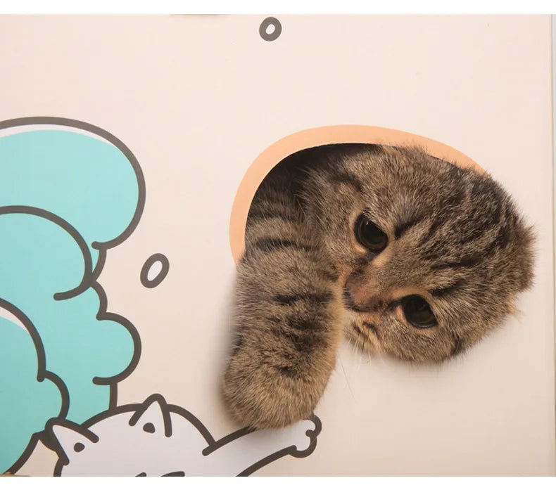 Multifunctional Luxury Wear-Resistant Pet Bed House Cute Corrugated Paper Cat Scratch Board Toys in Carton Packaging - Image 6