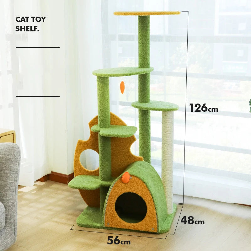 Large Space Enclosed Cat Condo Tree Cute Pink Candy Multi-storey Cat Climbing Frame Colorful Paradise Cat Tree - Image 13