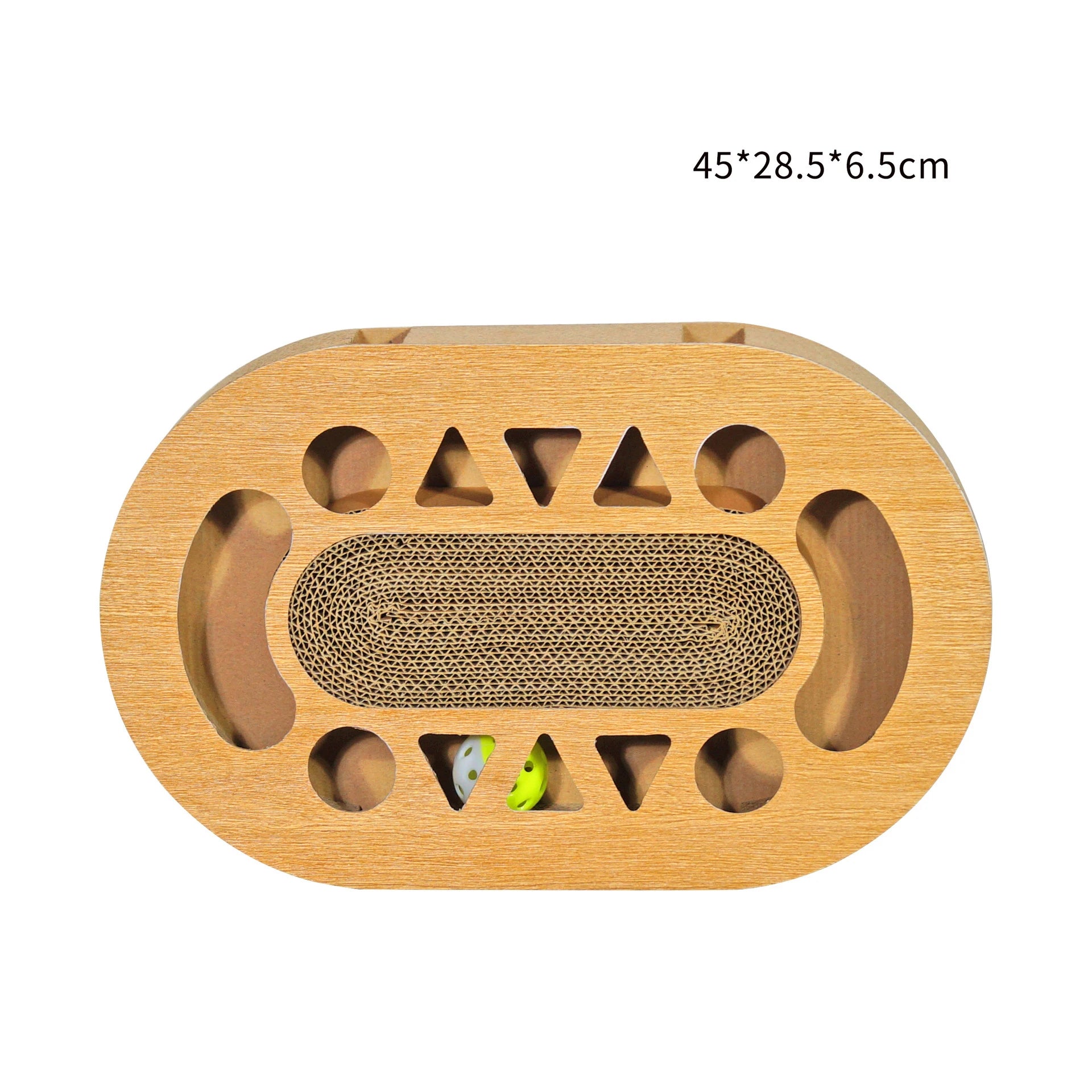 Round Shape Cat Flower Scratcher Corrugated Scratch Pad Bed with Toy Ball Made of Paper - Image 3