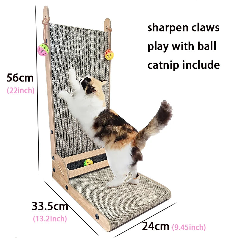 Modern Luxury L-Shaped Cat Scratcher Bed Cute Interactive Wood Toy with Sisal Classic Style Includes Paper Packaging - Image 2