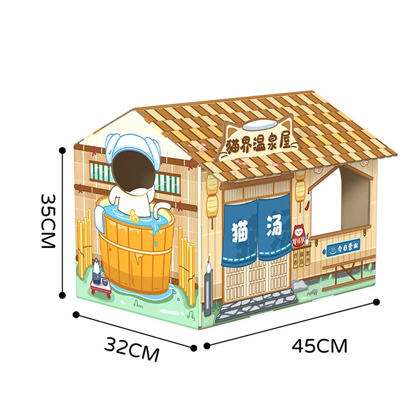 Wear-Resistant Cat Toy Encrypted Corrugated Cardboard Scratching Board Cat House Furniture