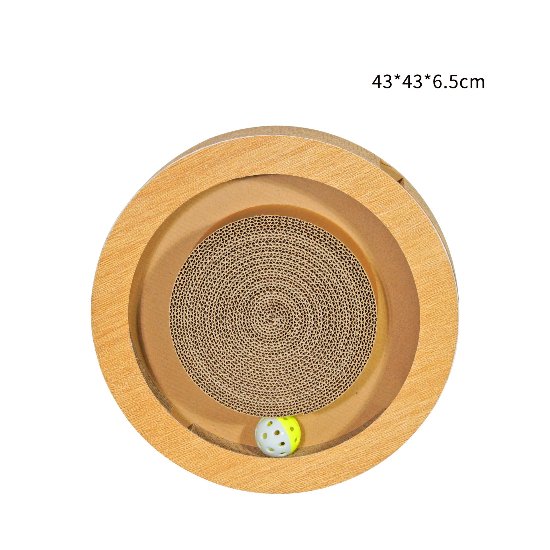 Round Shape Cat Flower Scratcher Corrugated Scratch Pad Bed with Toy Ball Made of Paper - Image 4