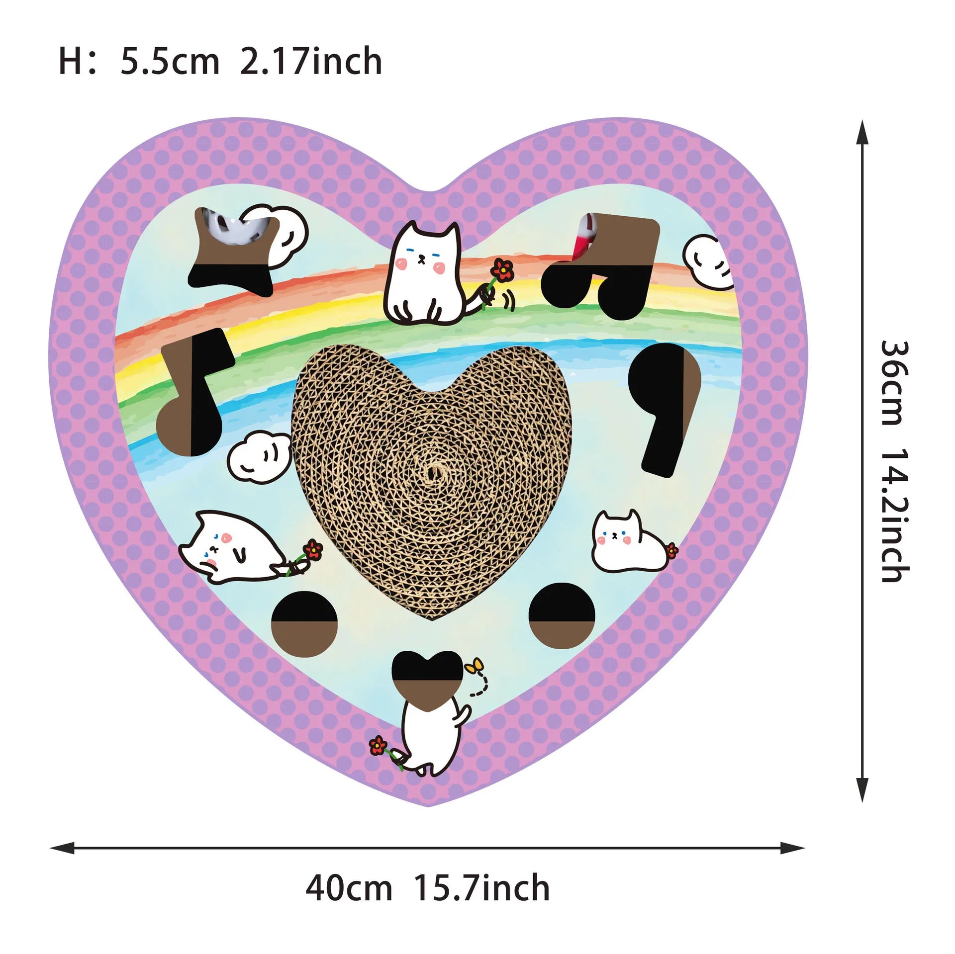Round Shape Cat Flower Scratcher Corrugated Scratch Pad Bed with Toy Ball Made of Paper - Image 6