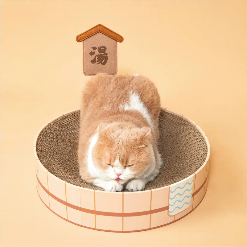 Luxury Large Modern Sustainable Cat Nest Scratcher with Carton Packaging Made of Felt Cardboard Corrugated Paper for Bath Tub - Image 5
