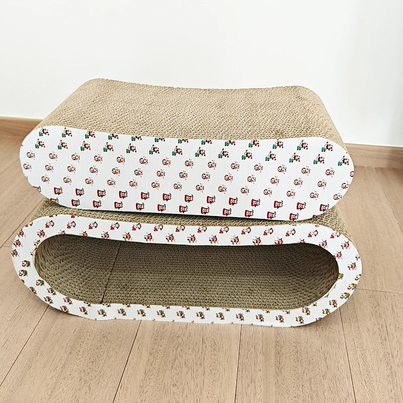 OEM/ODM Luxury Cat Scratching Board Unique Curved Organic Paper Plastic Toy Bed Wood Corner Cat Tree Scratcher for Pets - Image 2