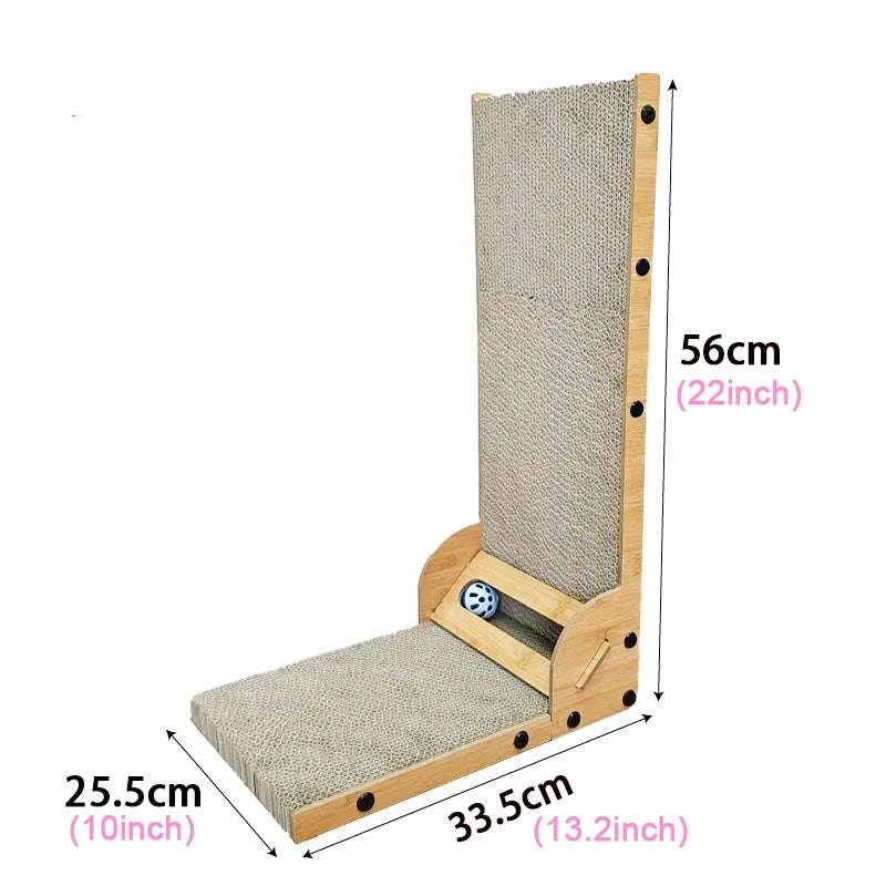 Modern Eco-Friendly Luxury Large L-Shape Cat Scratcher Catnip Balls Wholesale Sustainable Corrugated Indoor Cat Trees Packaged - Image 2